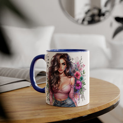 Bohemian Floral Accent Mug, Coffee Cup for Nature Lovers, Inspirational Gift, Home Decor, Unique Art