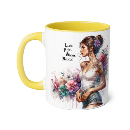 Floral Inspirational Accent Mug, 11oz - Motivational Gift for Mindfulness, Coffee Lovers, Self-Care, Birthday, Home Decor