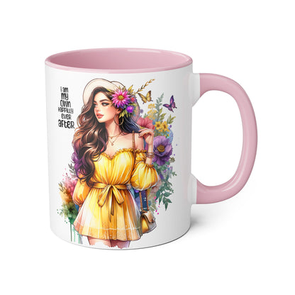 I Am My Own Happily Ever After Empowering Accent Mug: My Own Aesthetic Ever After, Unique Gift, Inspirational Coffee Cup, Artistic Drinkware, Home & Office Decor