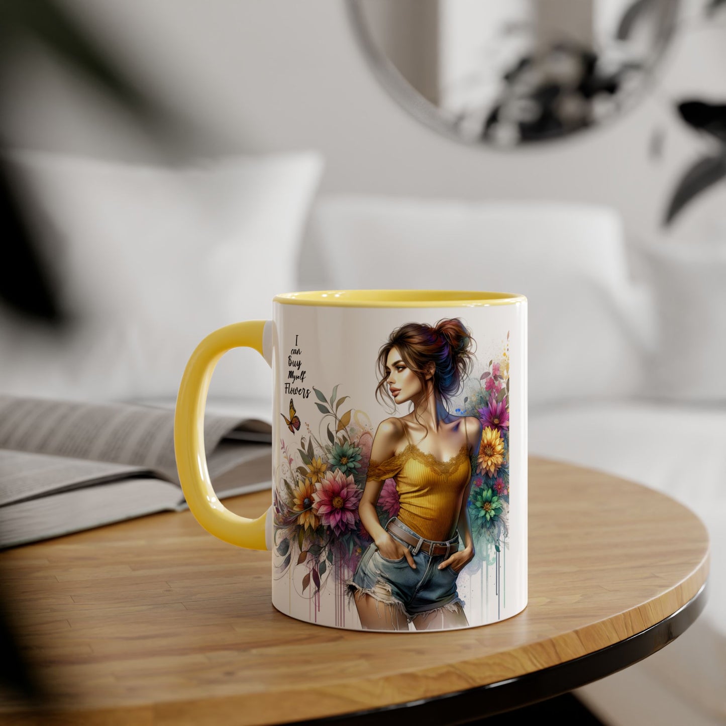 I Can Buy Myself Flowers Floral Vibes Coffee Mug, Art Mug for Flower Lovers, Gift for Gardeners, Birthday Mug, Home Decor