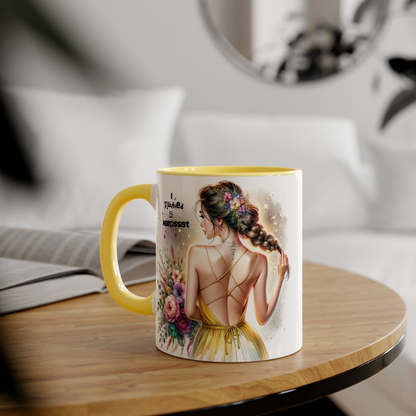 Floral Inspirational Mug, Gift for Friends, Self-Love Motivational Coffee Cup, Women's Empowerment, Birthday Present