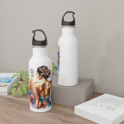 I Am My Own Happily Ever After Floral Inspirational Stainless Steel Water Bottle - Eco-Friendly Outdoor Drinkware