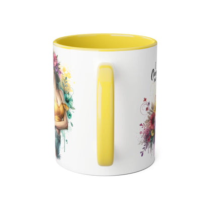 I Choose Me Chic Floral Accent Mug, Inspirational Gift for Her, Coffee Tea Lover, Birthday Present, Colorful Art Mug