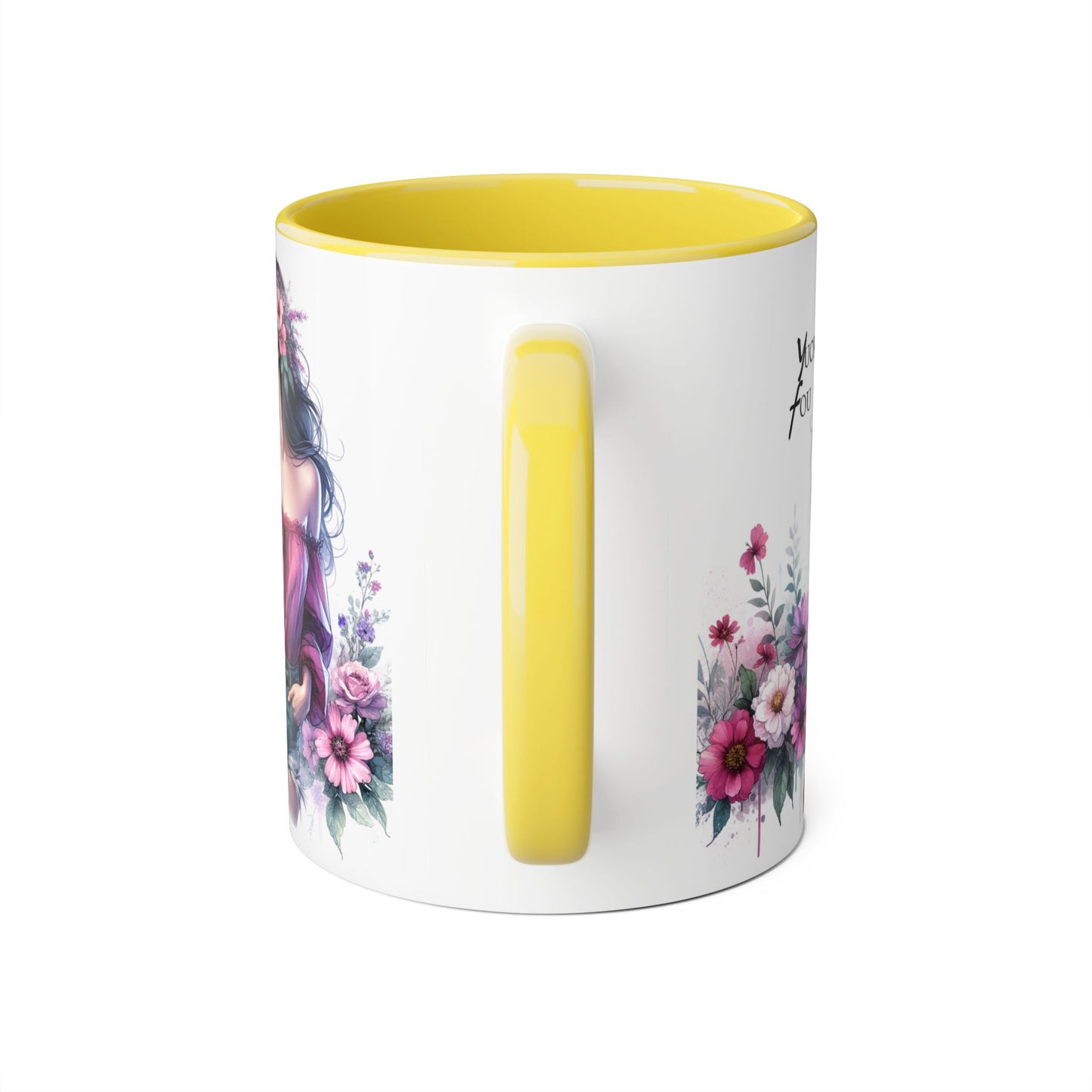 Yuck Fou Floral Boho Accent Mug, 11oz Coffee Cup, Gifts for Her, Birthday Present, Unique Art Mug, Home Decor