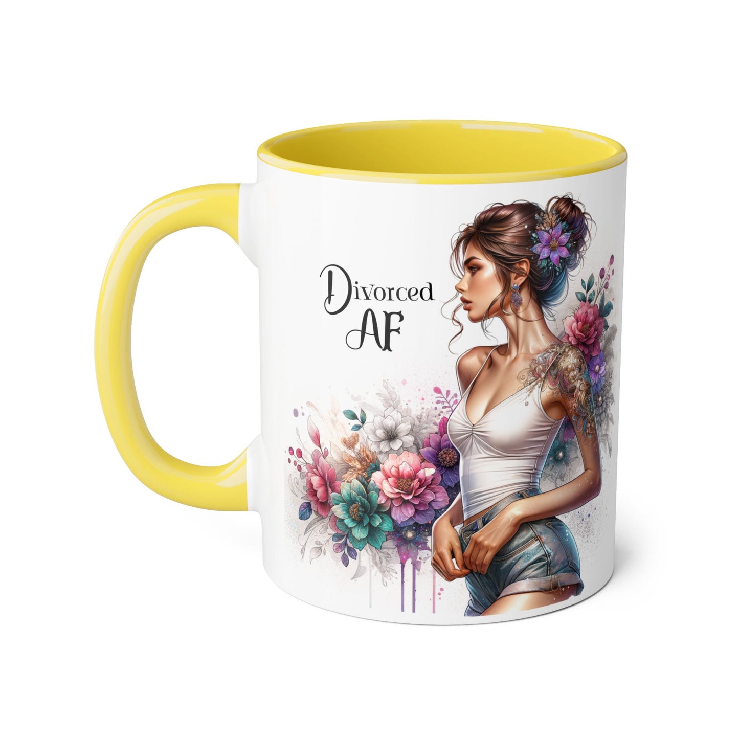 Divorced AF Accent Mugs for Empowerment, Self-Love Gifts, Coffee Lovers, Divorce Party Accessories, Inspirational Drinkware