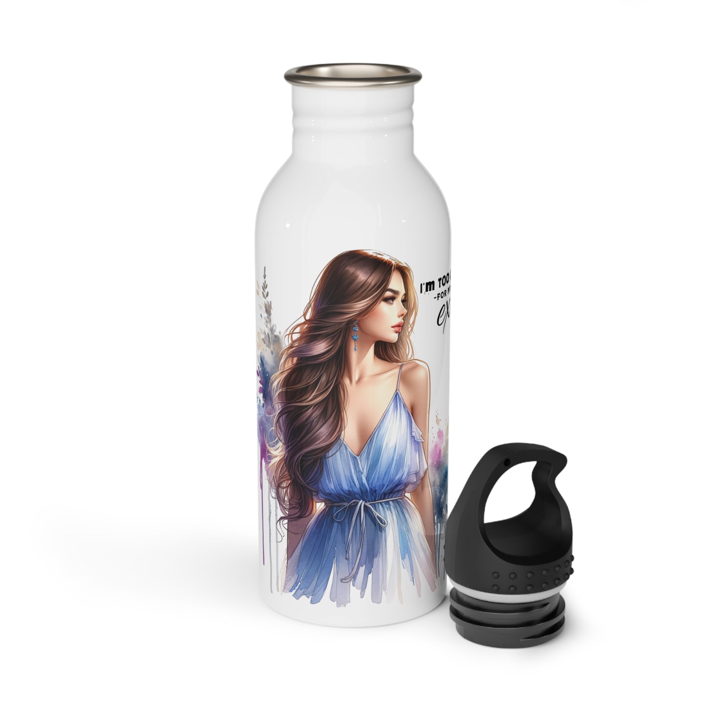 I'm Too Cute For My Ex Trendy Stainless Steel Water Bottle with Elegant Graphic Design, Eco-Friendly Hydration, Gift for Her, Fashionable Travel Mug, [...]