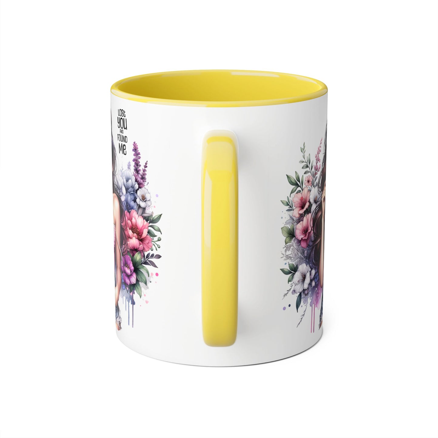 Floral Art Accent Mug - Lost You and Found Me , Coffee Lover Gift, Home Decor, Birthday, Mother's Day, Inspirational Drinkware