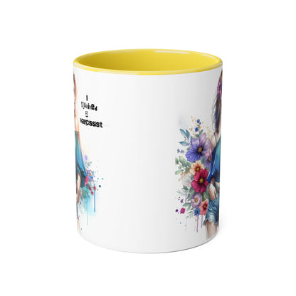 Stylish Floral Accent Mug, Trendy Coffee Cup, Gift for Her, Birthday Mug, Inspirational Drinkware