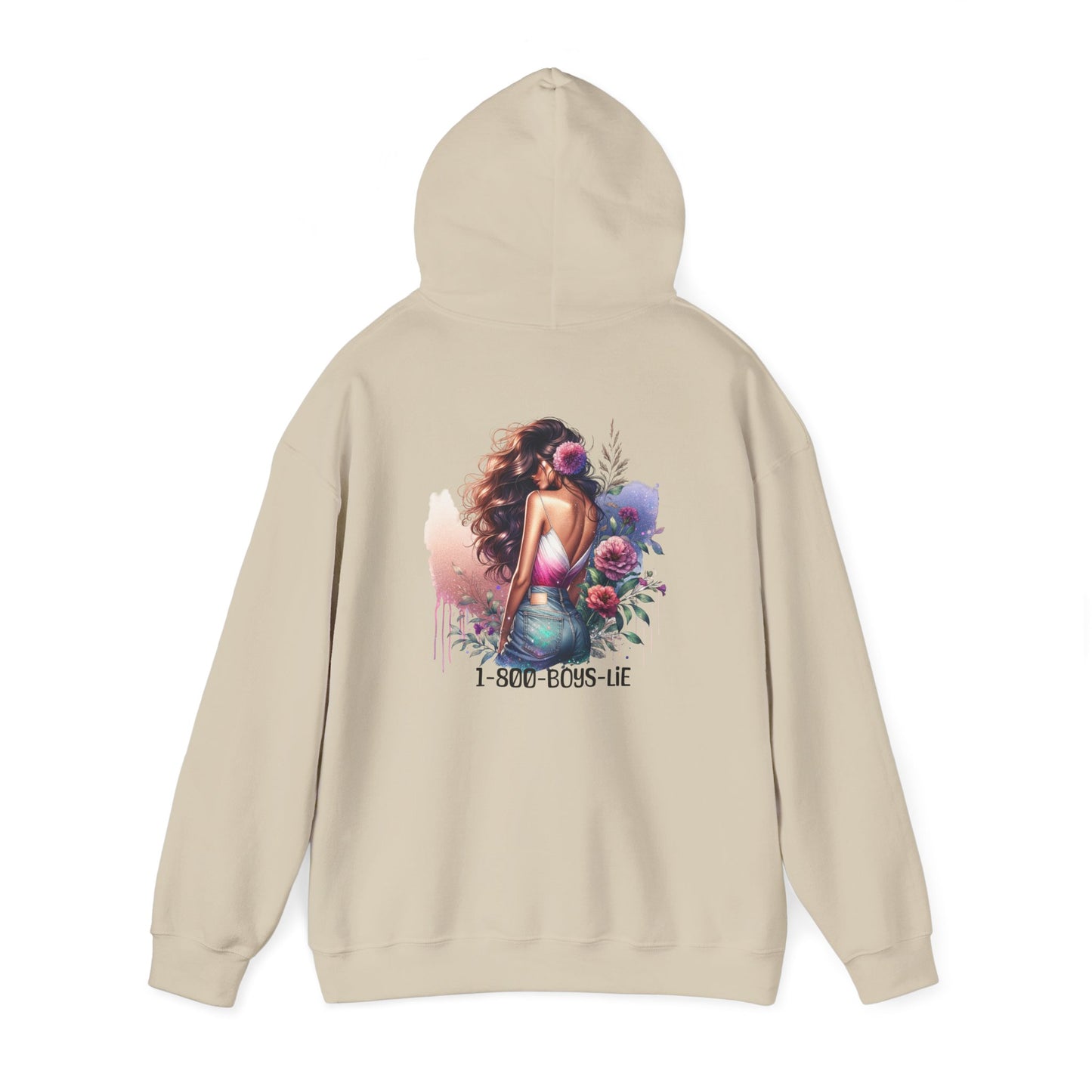 1-800-Boys-Lie Beautiful Floral Mermaid Hoodie - Unisex Heavy Blend™, Perfect for Cozy Days, Gifts, Beach Lovers, Everyday Wear