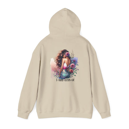 1-800-Boys-Lie Beautiful Floral Mermaid Hoodie - Unisex Heavy Blend™, Perfect for Cozy Days, Gifts, Beach Lovers, Everyday Wear