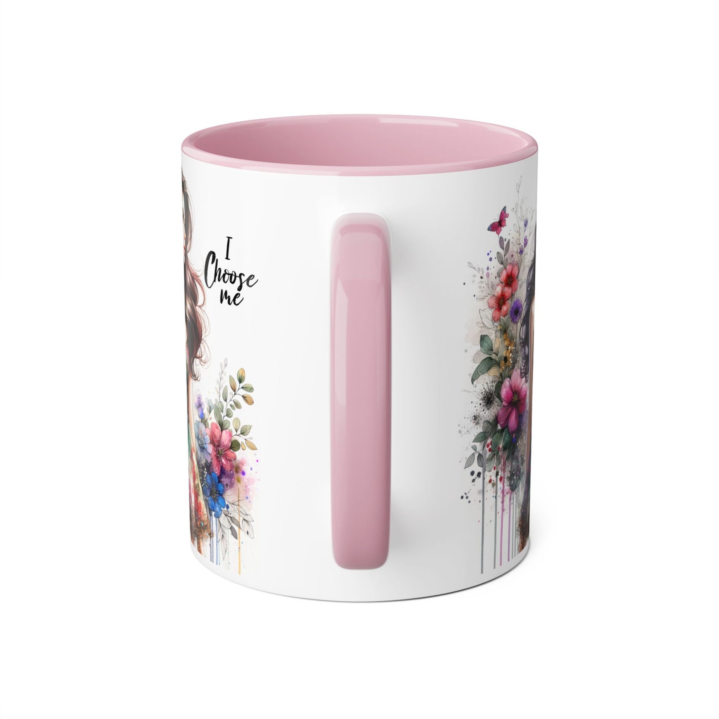 I Choose Me  Floral Accent Mug, 11oz Coffee Cup, Self-Love Gift, Inspirational Drinkware, Unique Home Decor, Feminine Art Mug