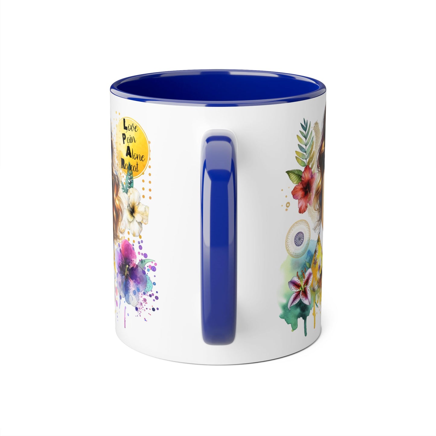 Vibrant Floral Accent Mug, Inspirational Coffee Cup, Gift for Her, Boho Art Mug, Unique Tea Mug, Home Decor