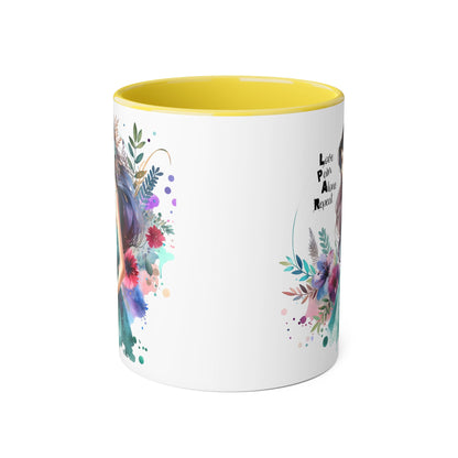 Boho Floral Accent Mug with Inspirational Quote, Perfect Gift for Tea Lovers, Home Decor, Stylish Coffee Cup, Cute Kitchenware