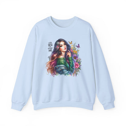 Lost You And Found Me Bohemian Floral Crewneck Sweatshirt, Cozy Graphic Sweatshirt, Gift for Her, Unique Art Pullover, Spring Fashion Crew