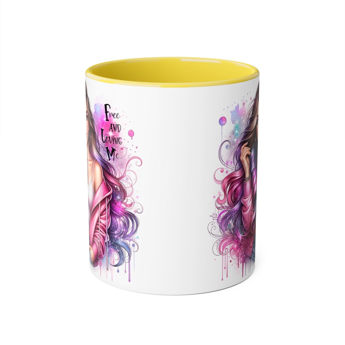Colorful Motivational Accent Mug - "Free and Loving Me" - Self-Care Gift, Inspirational Drinkware, Artistic Coffee Cup, Unique Present, [...]