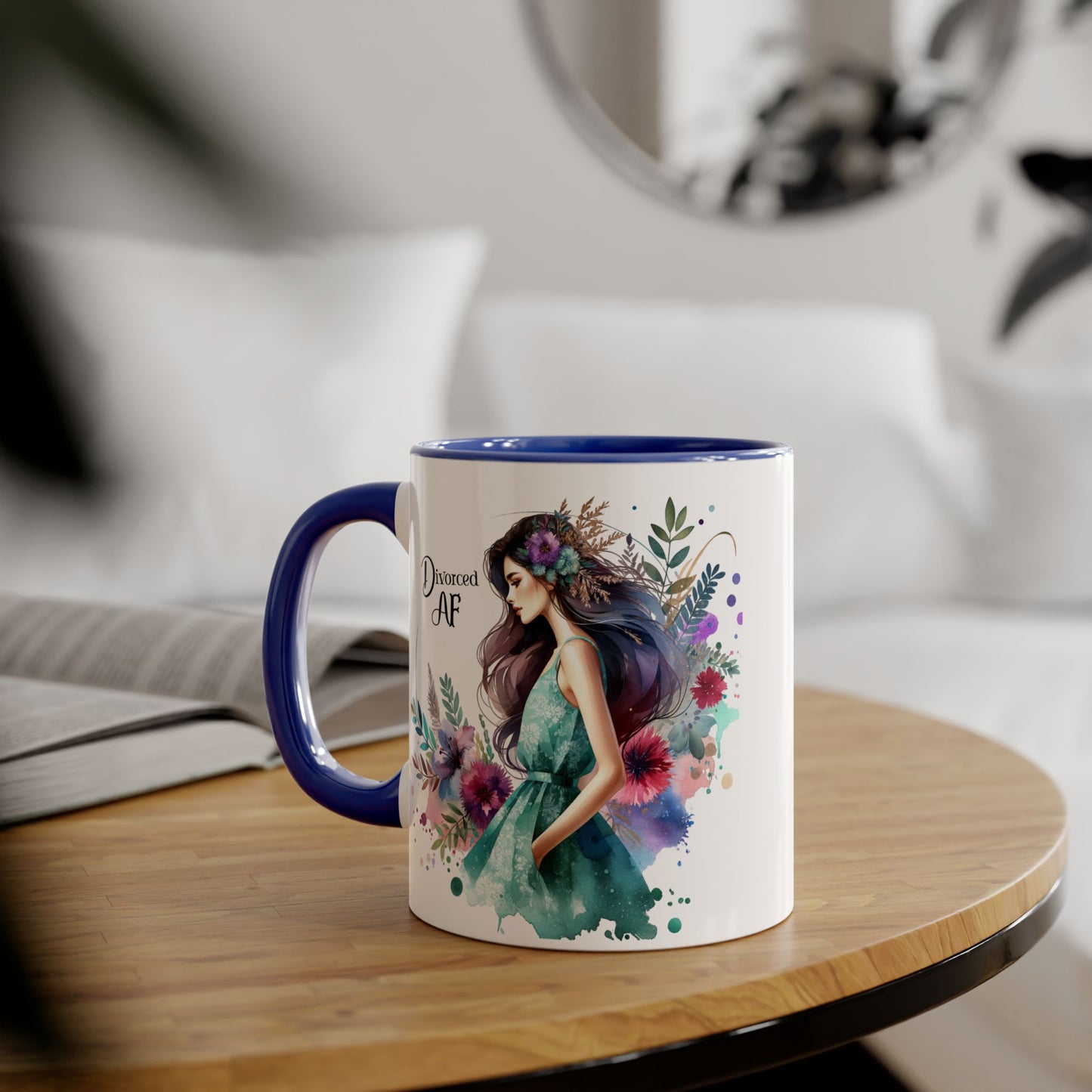 Divorced AF Accent Mug - Inspirational Coffee Cup, Unique Gift for Newly Divorced, Motivational Drinkware, Self-Care Mug