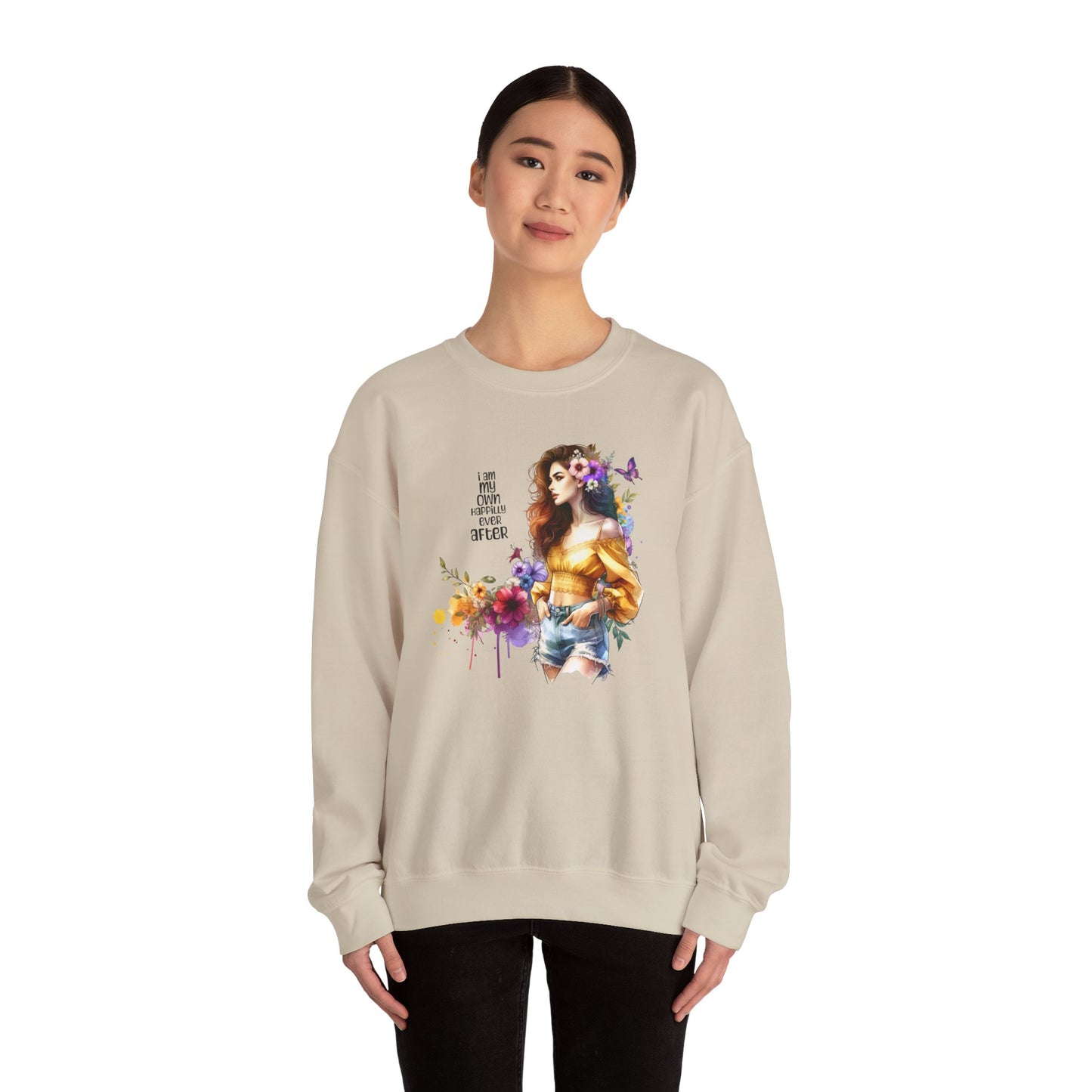 I Am My Own Happily Ever After  Artistic Unisex Heavy Blend™ Crewneck Sweatshirt - Perfect Gift for Artists, Creative Souls, Birthdays, Casual Wear, Art Lovers