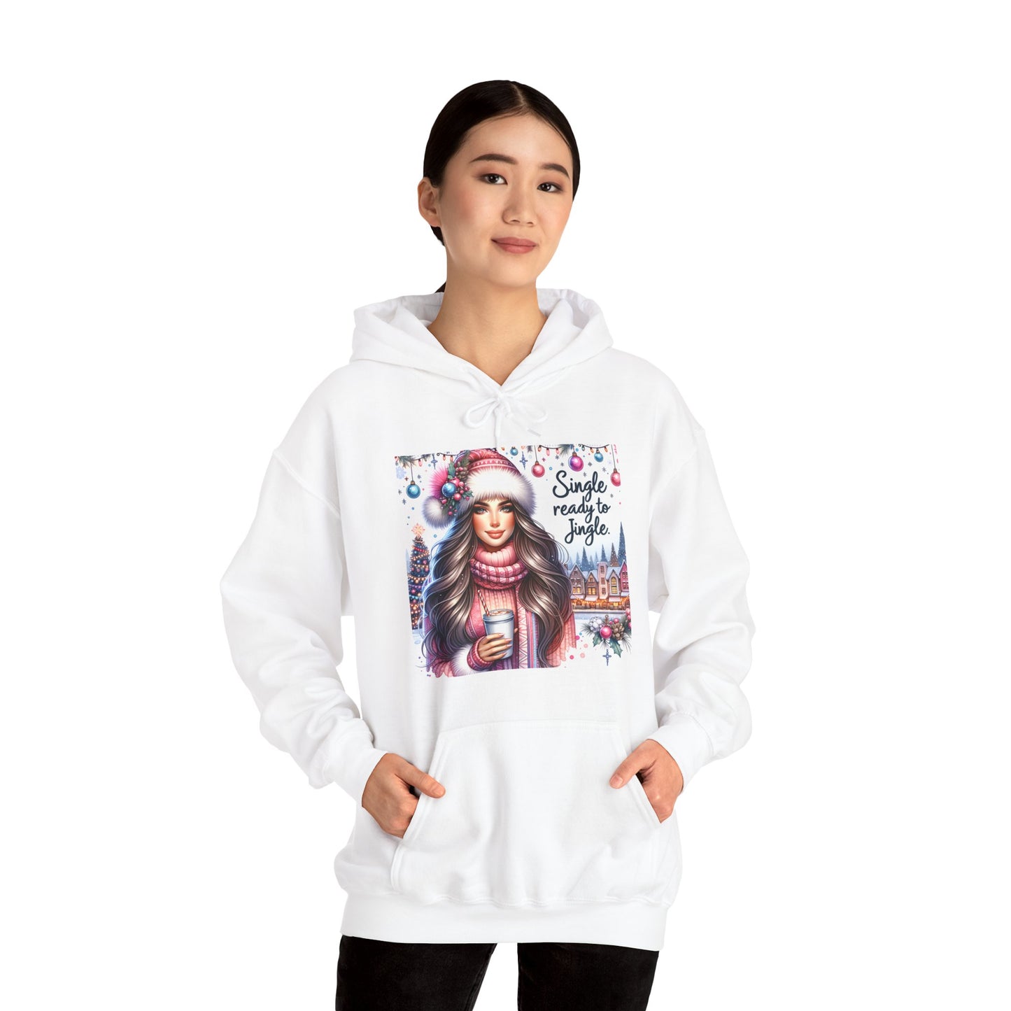 Christmas Hooded Unisex Sweatshirt - Single And Ready to Jingle