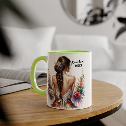 Thank U, Next Floral Thank You Accent Mug - Ideal Gift for Friends, Home Decor, Coffee Lovers, Birthday, Appreciation Moments, Artful Drinkware
