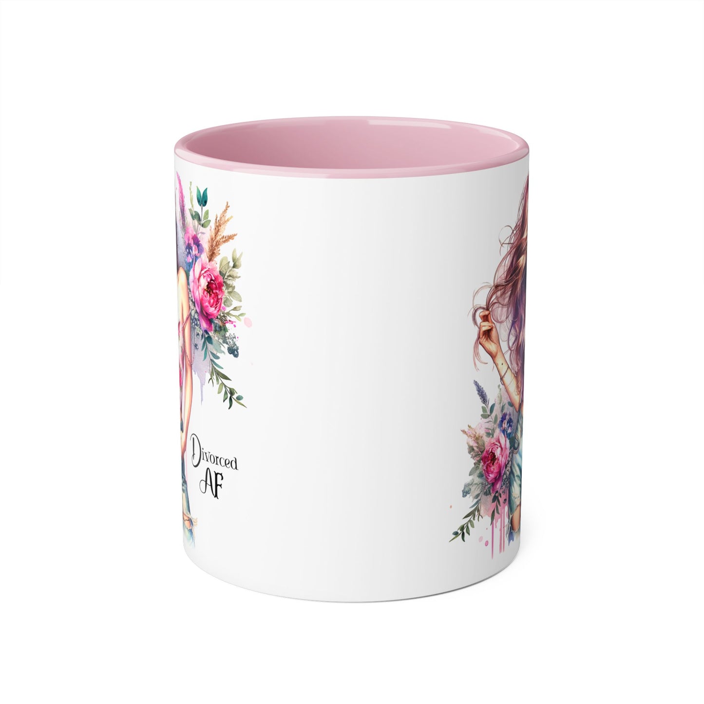 Diamond AF Floral Accent Mug - Stylish Coffee Cup, Great Gift for Her, Birthday, Friendship, Self-Care