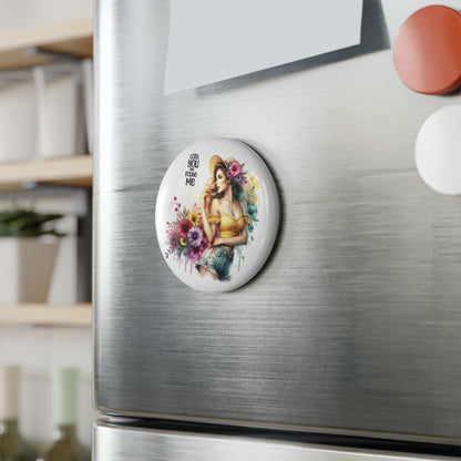 Lost You and Found Me Floral Magnet with Inspirational Quote, Decorative Button Magnet, Gift for Friends, Home Decor, Summer Vibes, Unique Collectible