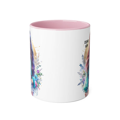 Empowered Woman Accent Mug, Inspirational Coffee Cup, Gift for Her, Motivational Mug, Art Mug for Friends, Self-Care
