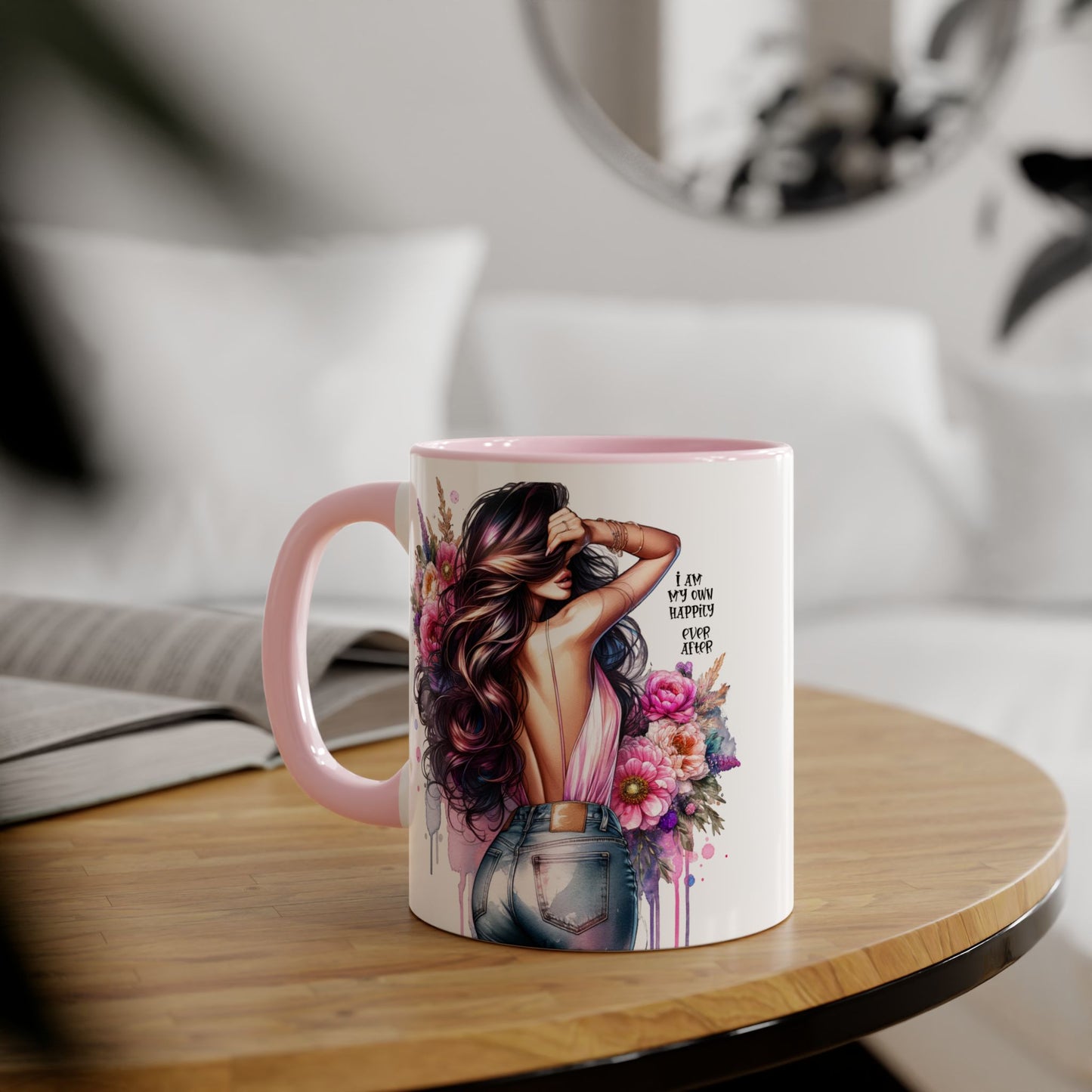 I Am My Own Happily Ever After Self-Love Floral Accent Mug - 11oz Inspirational Coffee Cup
