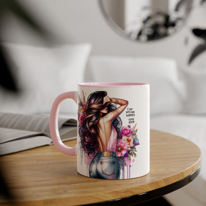 I Am My Own Happily Ever After Self-Love Floral Accent Mug - 11oz Inspirational Coffee Cup