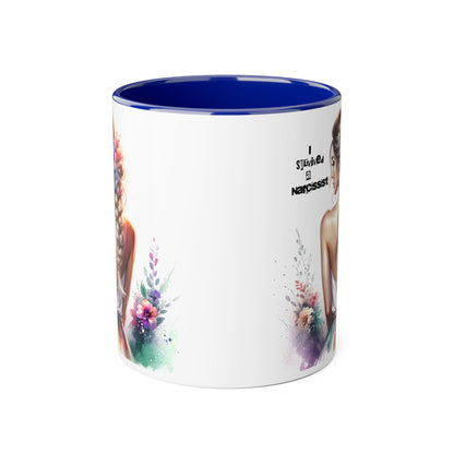 Colorful Narcissist Accent Mug - Artistic Coffee Cup for Self-Love & Empowerment, Gift for Her, Inspirational Drinkware