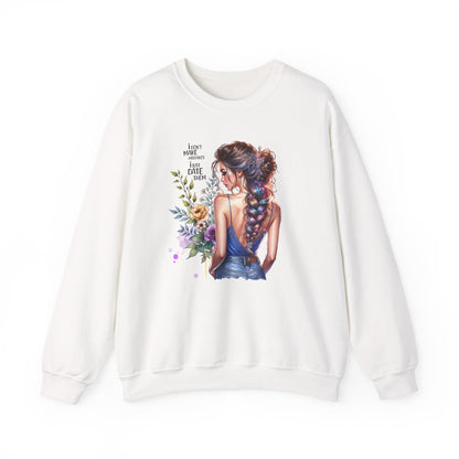 I Don`t  Make Mistakes, I Just Date Them Floral Illustration Crewneck Sweatshirt, Cozy Gift for Her, Casual Fashion, Spring Wardrobe Essential, Art Lover Apparel