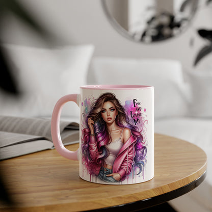 Colorful Motivational Accent Mug - "Free and Loving Me" - Self-Care Gift, Inspirational Drinkware, Artistic Coffee Cup, Unique Present, [...]