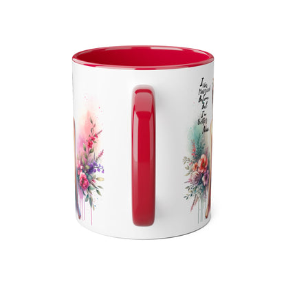 I Was Married Before But I'm Better Now Humoristic Floral Art Accent Mug, Inspirational Coffee Cup, Gift for Her, Boho Decor, Tea Lover's Delight
