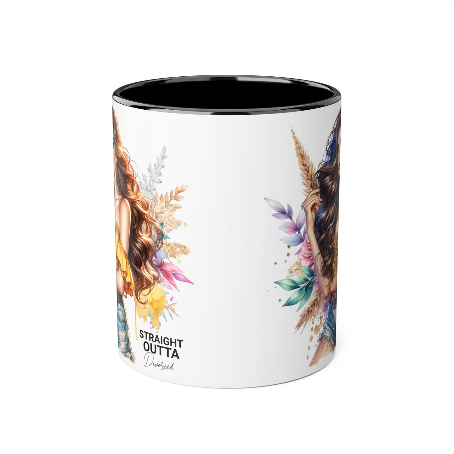 Straight Outta Divorced Humoristic Vibrant Accent Mug for Coffee Lovers, Perfect Gift for Birthdays, Anniversaries, or Home Decor