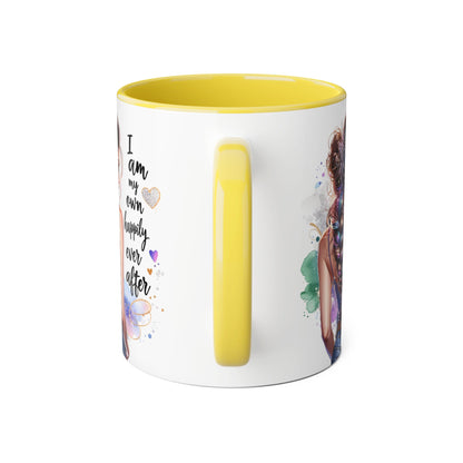 Inspirational Accent Mug - "I Am My Own Happily Ever After" - 11oz Coffee Cup for Self-Love and Empowerment