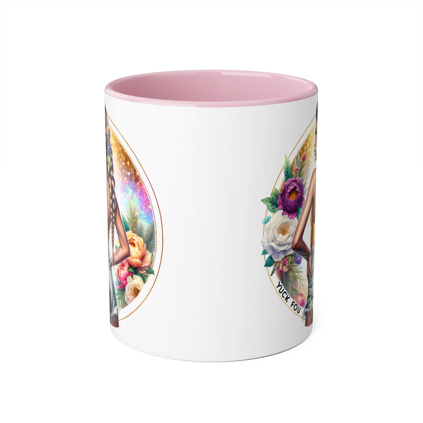 Yuck Fou Artistic Accent Mugs - Beautiful Floral Designs for Coffee Lovers, Gift for Friends, Home Decor, Birthday, Everyday Use