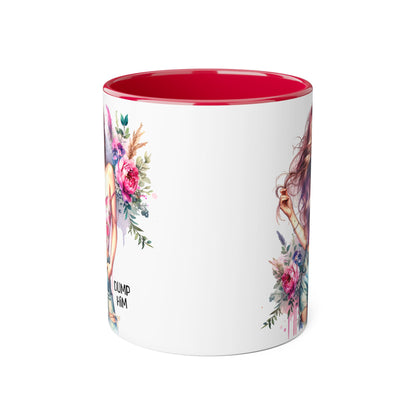 Floral Motivational Mug: "Dump Him" Coffee Cup, Gift for Friends, Inspirational Drinkware, Self-Care Coffee Mug, Cute Floral Mug