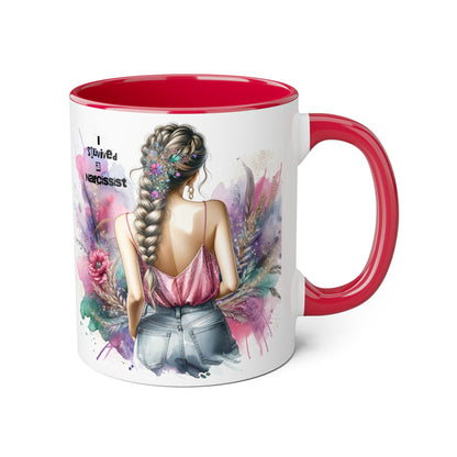 Artistic Narcissist Mug - 11oz Coffee Cup, Unique Gift, Inspirational Quote, Floral Design, Perfect for Friends & Family