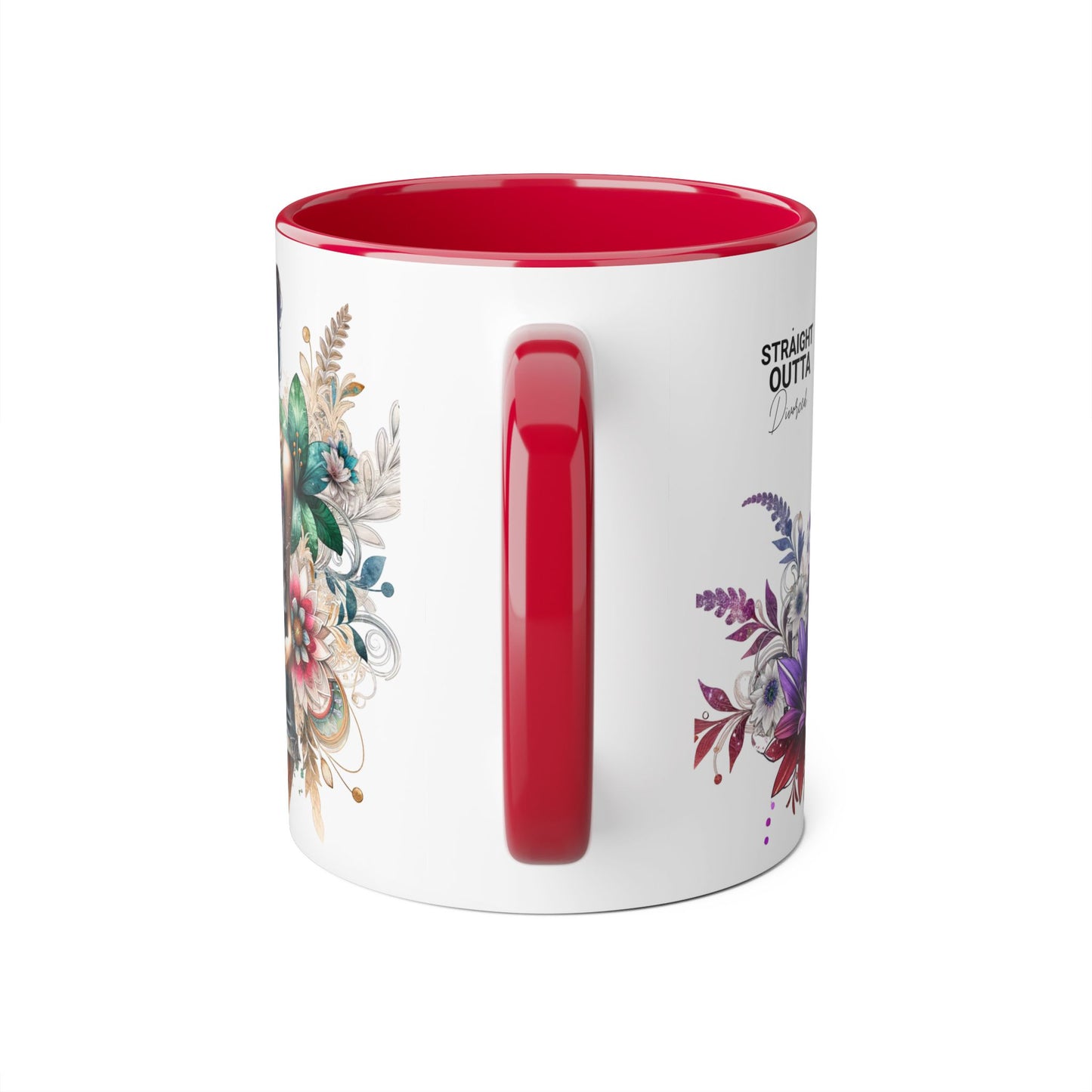 Straight Outta Divorced Humoristic Vibrant Accent Mugs, 11oz - Perfect for Gifts, Home Decor, Coffee Lovers, Birthdays, and Celebrations