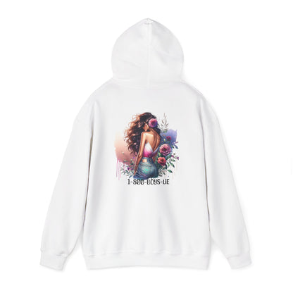 1-800-Boys-Lie Beautiful Floral Mermaid Hoodie - Unisex Heavy Blend™, Perfect for Cozy Days, Gifts, Beach Lovers, Everyday Wear
