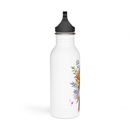 I Am My Own Happily Ever After Stylish Stainless Steel Water Bottle, Eco-Friendly Gift, Floral Design, Inspirational Quote, Outdoor Adventure and Fitness Gear