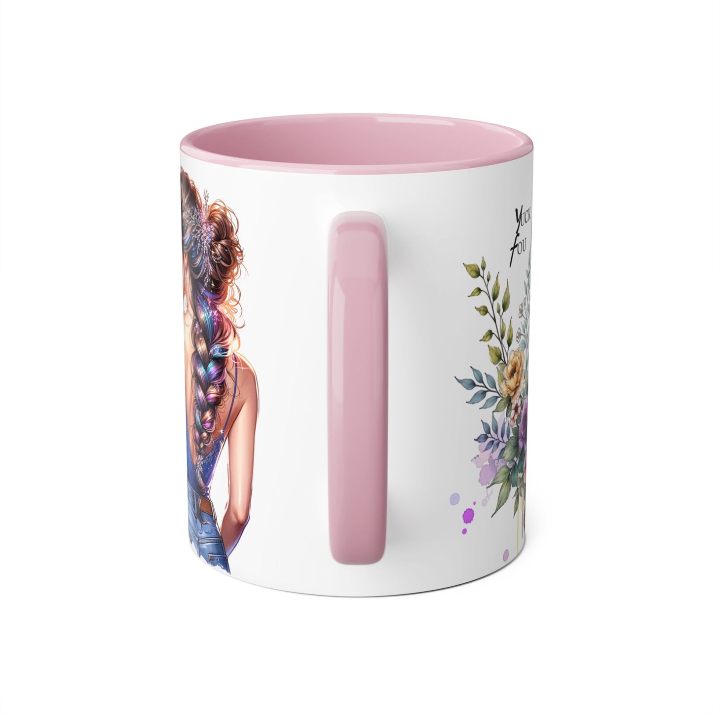 Yuck Fou Floral Inspirational Accent Mug, 11oz Coffee Cup, Gift for Her, Motivational Quote Beverage Holder, Rustic Home Decor
