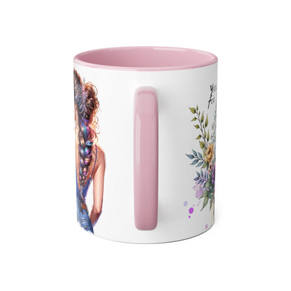 Yuck Fou Floral Inspirational Accent Mug, 11oz Coffee Cup, Gift for Her, Motivational Quote Beverage Holder, Rustic Home Decor