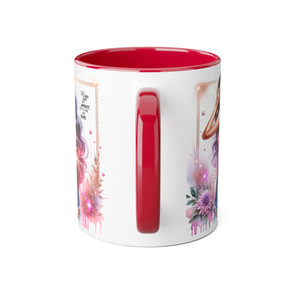 Money Can't Buy Happiness But It Can Buy Divorce Humoristic Gorgeous Floral Accent Mug, Inspirational Coffee Cup, Perfect Gift for Her, Girl Boss Mug, Motivational Drinkware