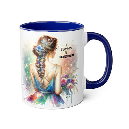Beautiful Artistic Accent Mug - Unique Coffee Cup for Women, Gift for Her, Bohemian Style Drinkware, Perfect for Birthdays and Celebrations