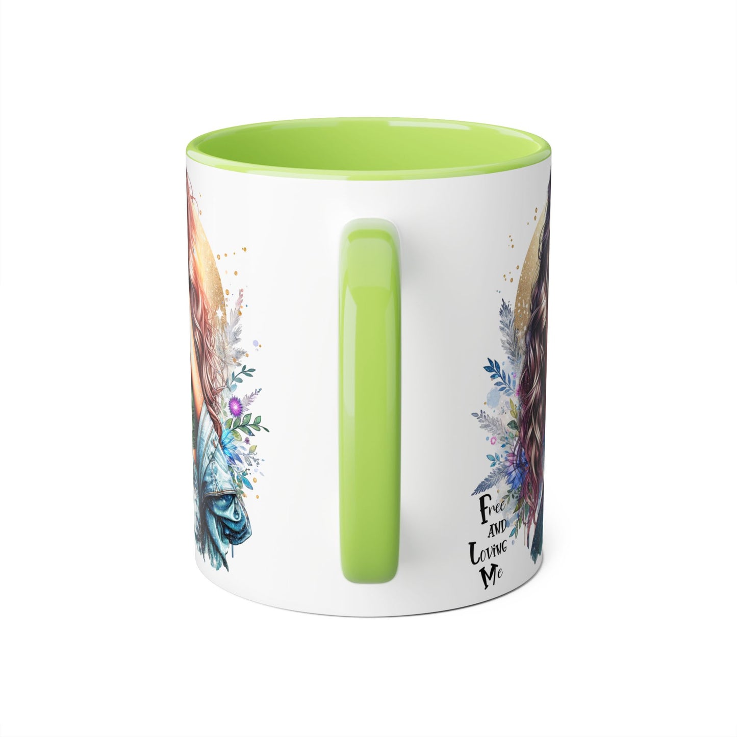 Artistic Accent Mug, Colorful Coffee Cup, Unique Gift for Her, Dreamy Floral Design, Ideal for Birthdays, Self-Care Moments