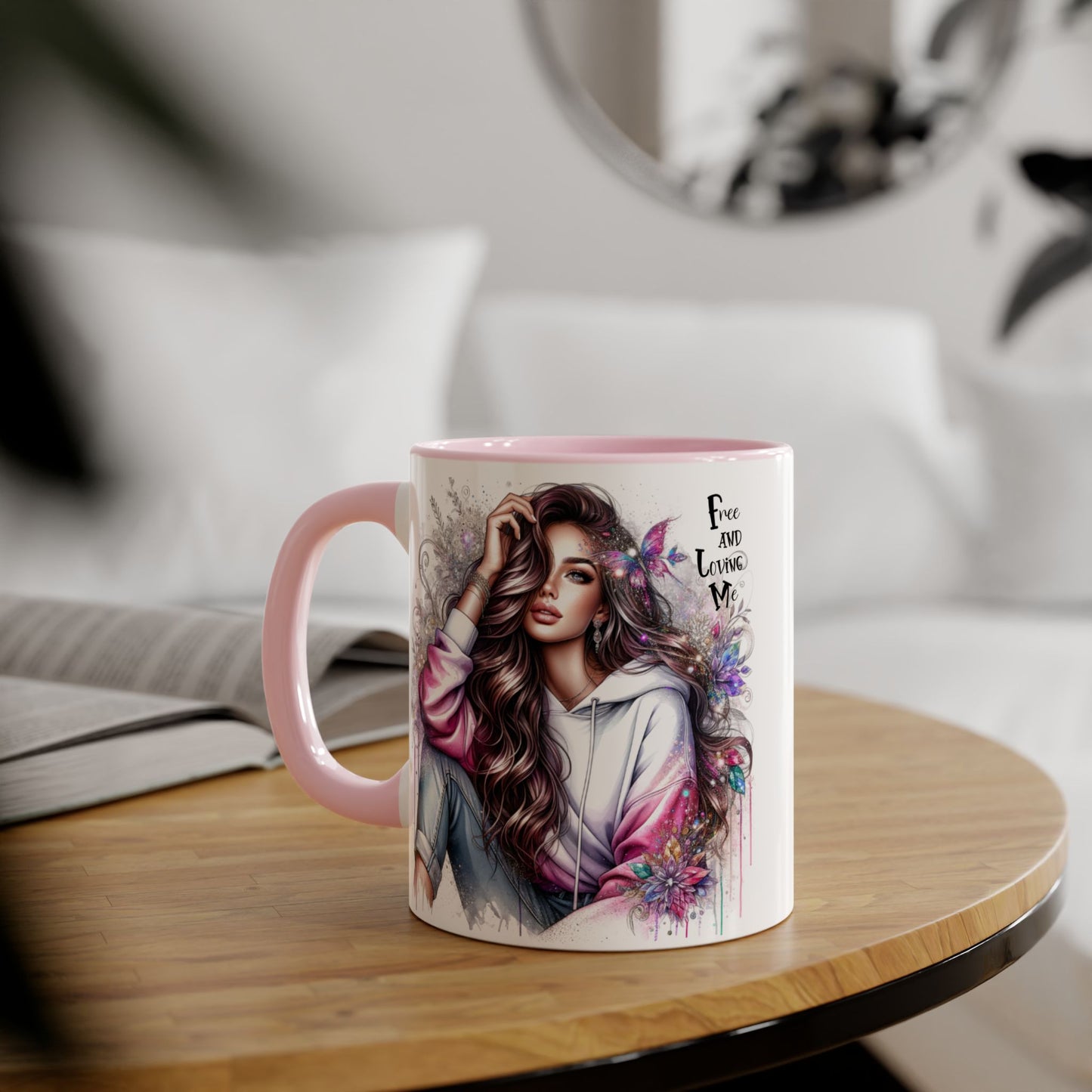 Bohemian Accent Mug - Free and Loving Me, Coffee Lover Gift, Artistic Drinkware, Unique Home Decor, Inspirational Mug