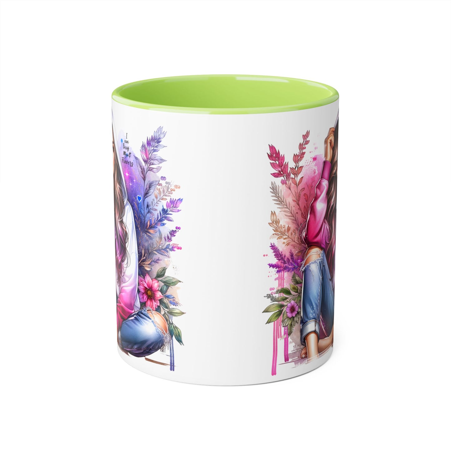 I Can Buy Myself Flowers Chic Floral Accent Mug, Unique Coffee Cup for Women, Gift for Her, Artful Tea Cup, Birthday Mug, Cozy Coffee Drinkware