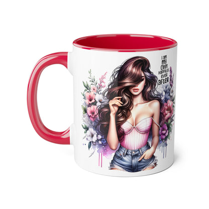 I Am My Own Happily Ever After Empowered Floral Accent Mug, Encouragement Gift for Women, Inspirational Coffee Cup, Self-Love Decor, Black Handle Mug