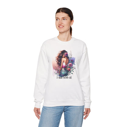 1-800-Boys-Lie Boss Babe Floral Sweatshirt | Unisex Comfortable Crewneck, Trendy Gift for Her, Affirmation Clothing, Cozy Fashion