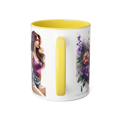 Yuck Fou Artistic Accent Mug - Vibrant Floral Design, Inspirational Gift, Coffee Lovers, Unique Home Decor, Perfect for Birthdays